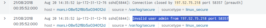 Invalid SSH User Attempt Log